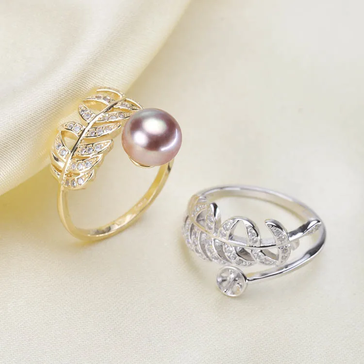 Koop 2 Kleur 925 Sterling Zilveren Parel Ring Trendy Vinger Ring Verstelbare Ring Bevindingen Sieraden Onderdelen Fittings Accessoires, 3 stks partij