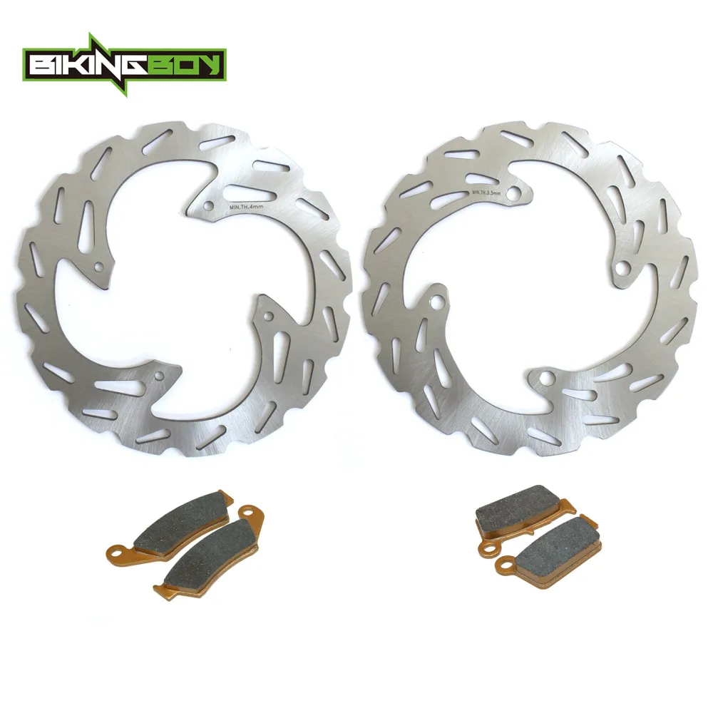 BIKINGBOY спереди и сзади тормозные диски роторов+ колодки KX250F KX450F 06 07 08 09 10 11 KLX 450 R 2008-2011 KXF 450 KX-F 250 MX