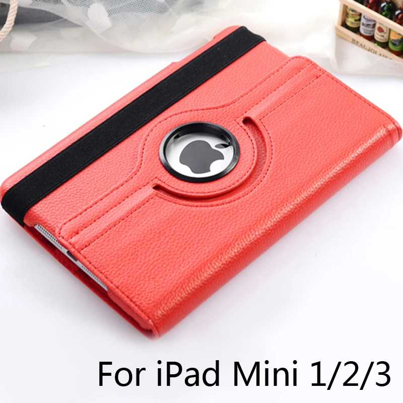 

For ipad Mini1/2/3 Tablet Case 360 Degree Rotating Stand Flip Folio Screen Protector Cover For iPad Mini 2 / Mini 3