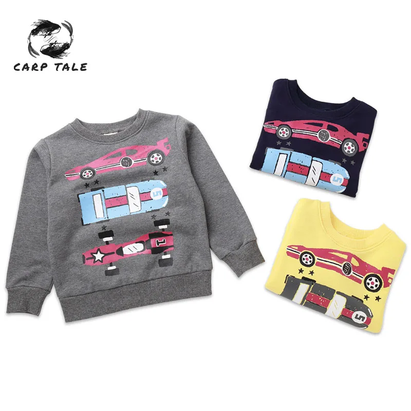 

Boy Print T-Shirt Cartoon T-Shirt Children's Tops Long Sleeve 100% Cotton Car Truck Stripe Male Baby Girl Baby Universal