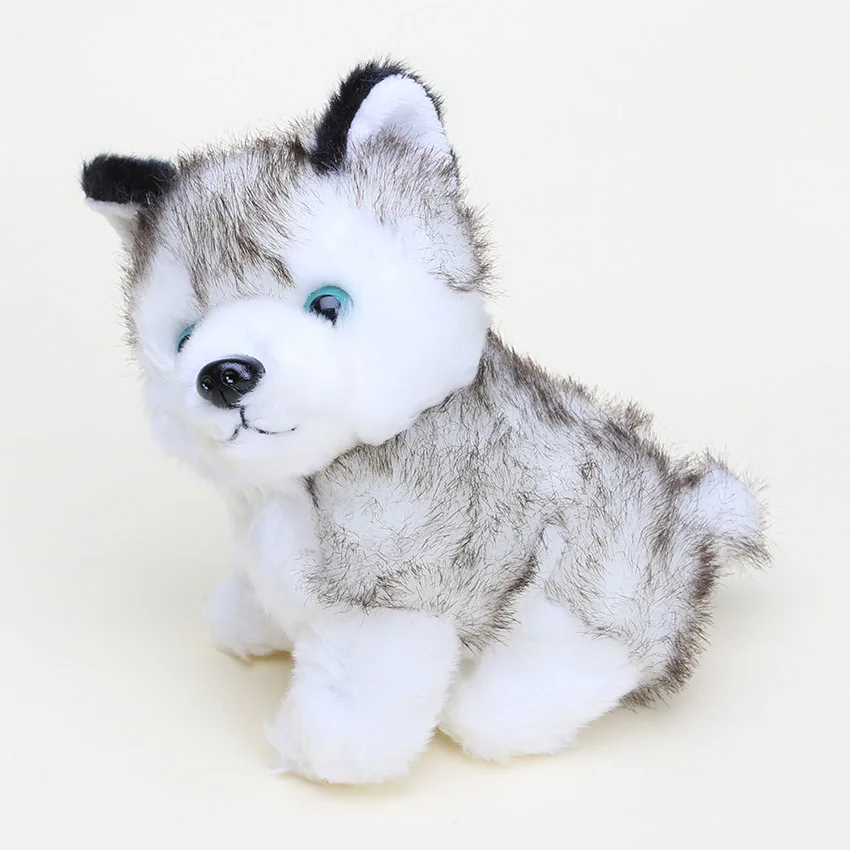 Siberian Husky Dog Plush Toy Dog Soft Stuffed Toy Husky Doll birthday Gift B-W