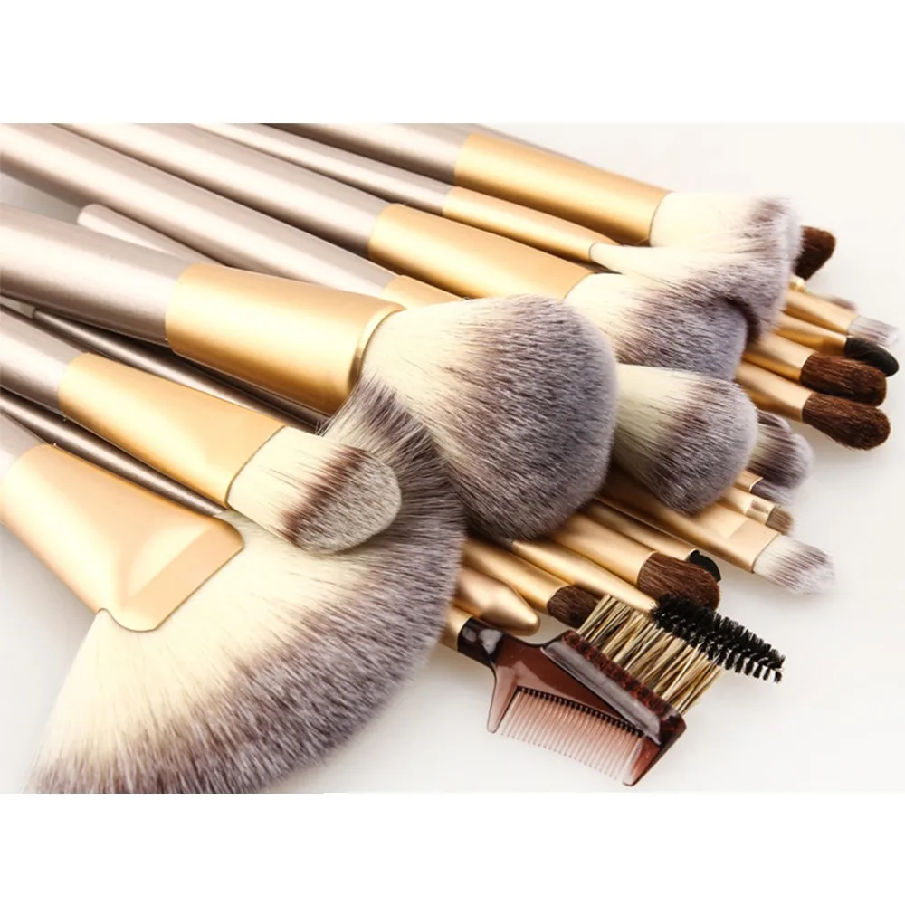 18 Pcskits Professional Cosmetic Makeup Brush Set Foundation Powder Eyeliner Make-up Brushes Toiletry Kit maquiagem +PU leather (23)