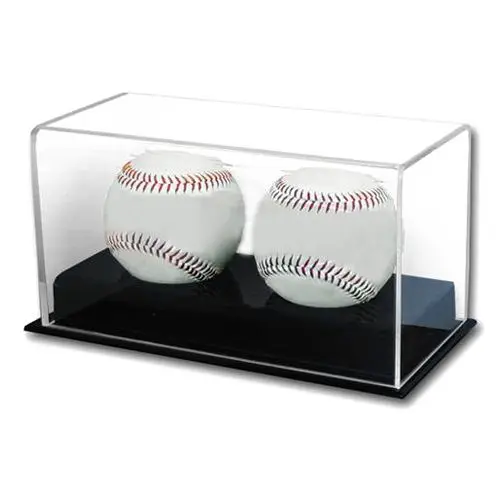 

Deluxe Acrylic Double Baseball Holder Display - Sports Memorabilia Display Case - Sports Collecting Supplies