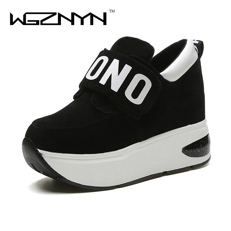 

WGZNYN 2018 Autumn Platform Shoes Woman Slip on Casual Women Shoes Round Toe Flats Zapatillas Mujer Size 35-40