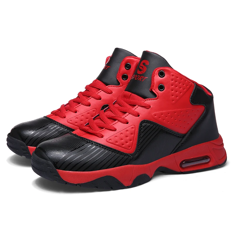 Обувь для баскетбола унисекс; большие размеры 36-46; женские кроссовки с высоким берцем; мужские кроссовки для баскетбола; цвет красный, синий; спортивная обувь - Цвет: Red