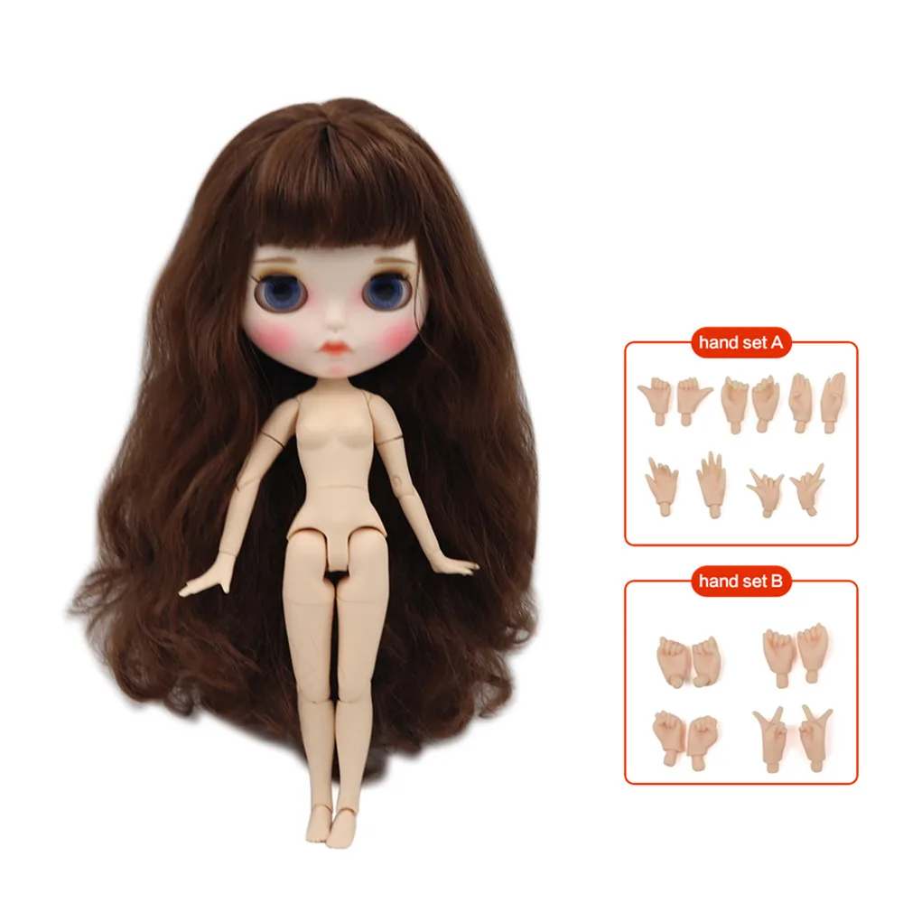 0312 ICY factory blyth кукла Обнаженная соединение тела с ручным набором A& B новая матовая Лицевая панель белая кожа модные куклы подарок Специальное предложение - Цвет: 0312