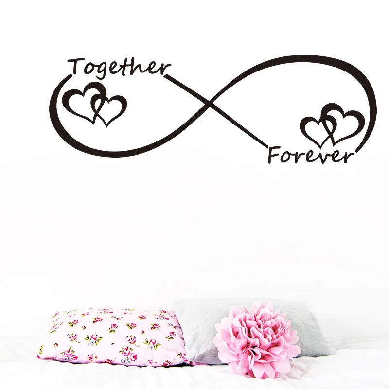 Romantic Infinite Love Forever Heart Wall Sticker Bedroom Kids Rooms Furniture Decoration Wallpaper Carved Vinyl Art Wall Decals