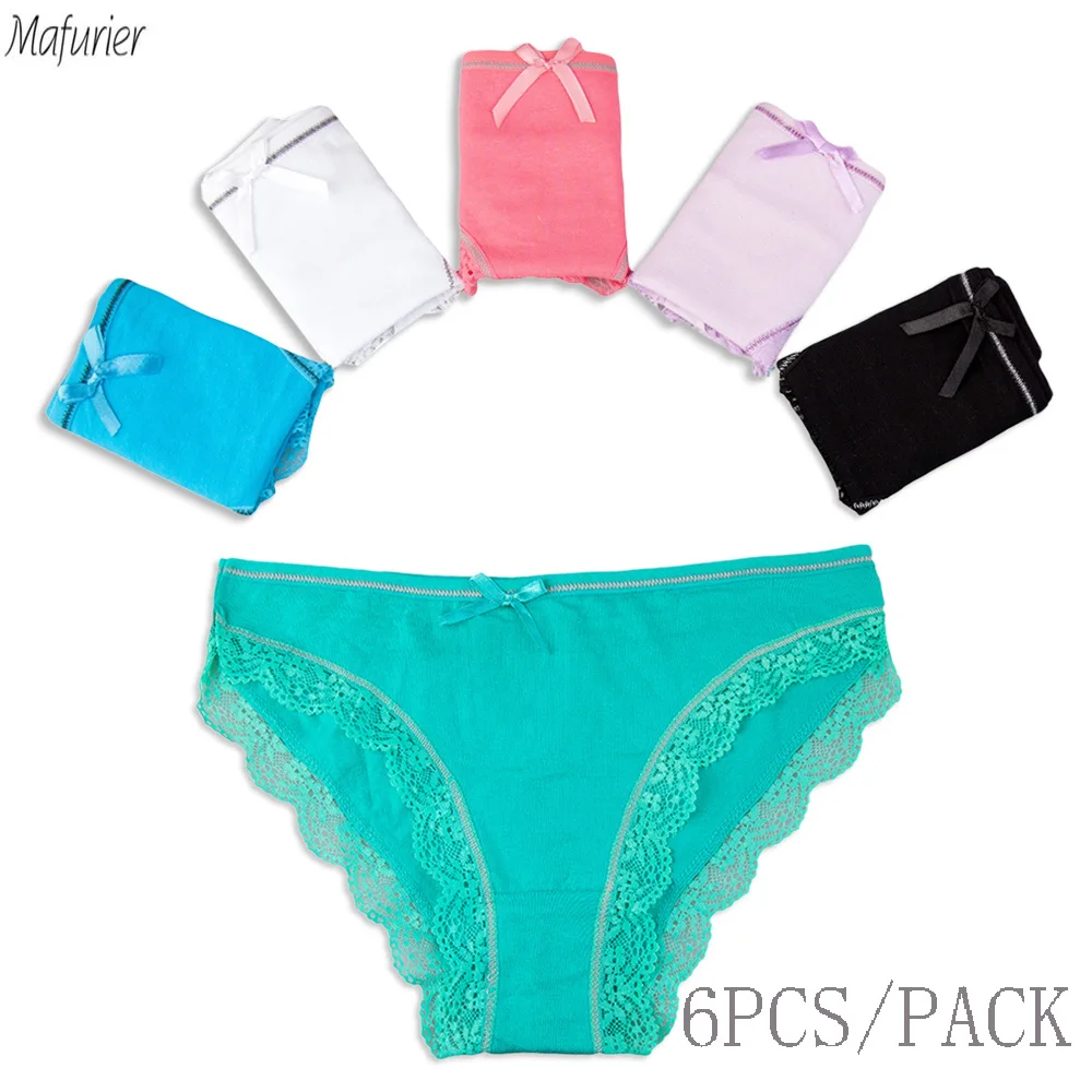 Женское кружевное нижнее белье Mafurier мягкие хлопковые трусы 6 шт./лот бесплатная