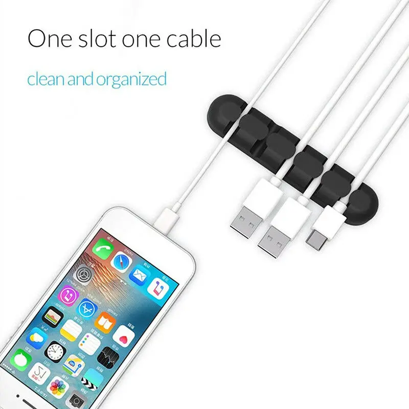 Desktop Cable Wires Manager Silicone Wire Holder Data Cables Storage Winder Desktop Cable Wires Manager Silicone Wire Holder Data Cables Storage Winder