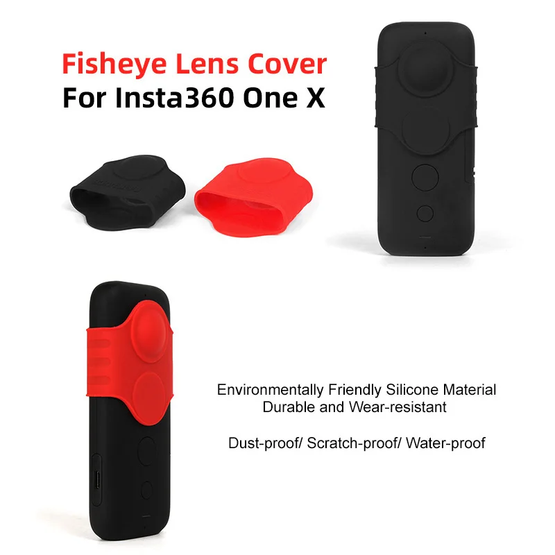 

Fisheye Lens Cover Protector For Insta360 One X Camera Case Silicon Lens For Insta 360 One X Accessories Black