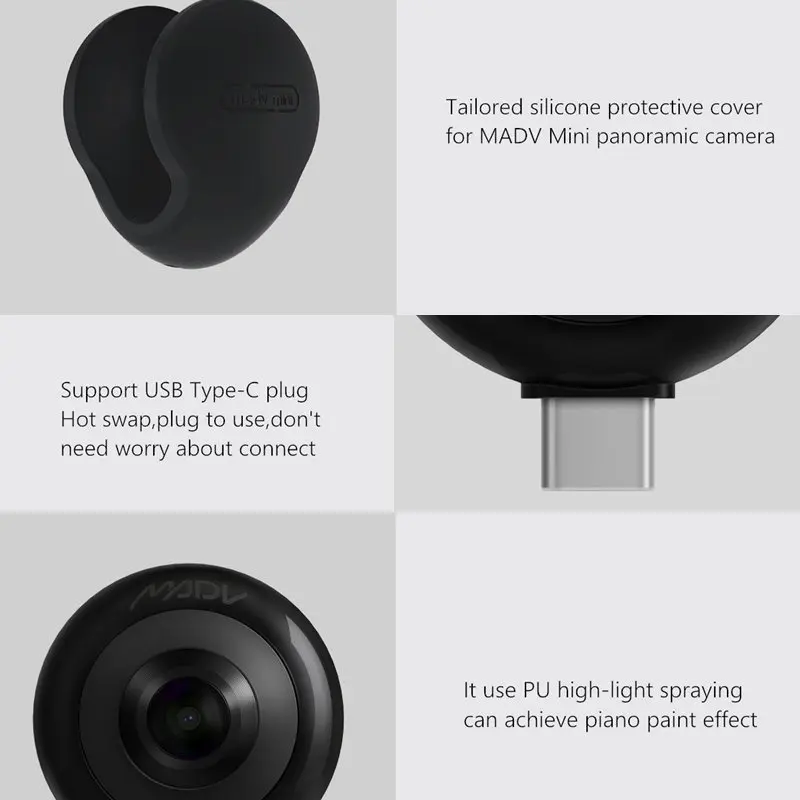  Original Xiaomi MADV Mini Pano-ramic Camera Double 13 Millions Lens APP Live Broadcast 5.5K HD Phot