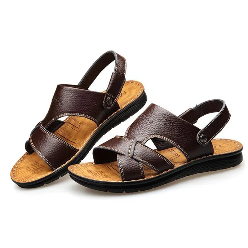 Tangnest NEW 2018 Men's Gladiator Sandals Classic Split Leather Slip-on Sandals Men Casual Beach Slippers Men Summer Shoes Tangnest NEW 2018 Men's Gladiator Sandals Classic Split Leather Slip-on Sandals Men Casual Beach Slippers Men Summer Shoes