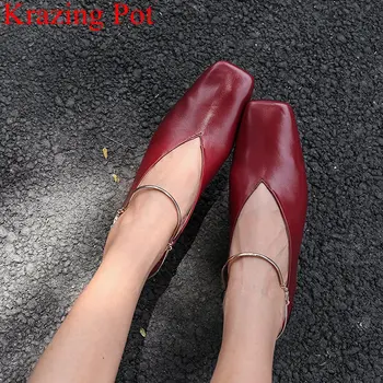 

2019 superstar shallow square toe metal low heels women pumps elegant sweet office lady slip on solid vacation autumn shoes L3f6