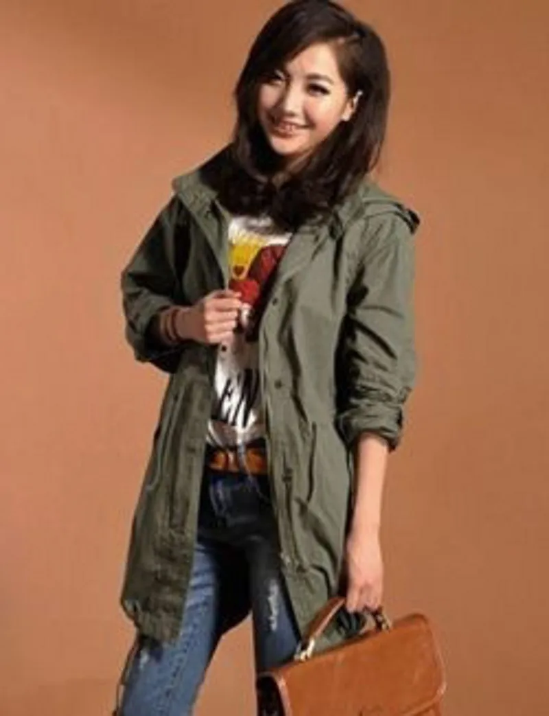 Женская куртка свободного покроя с отложным воротником|army green women jacket|women jacketgreen