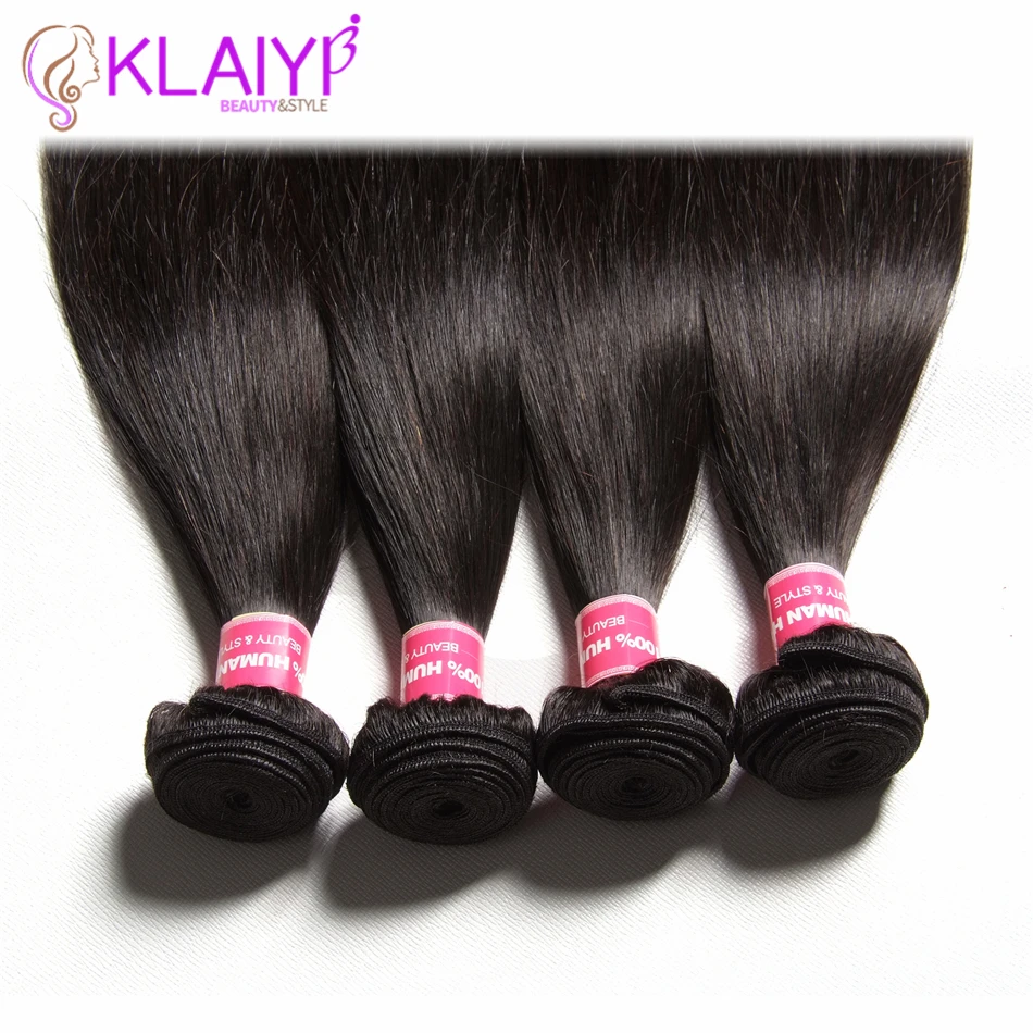 KLAIYI волосы 8-30 дюймов малазийские прямые пучки волос человеческие волосы для наращивания могут быть окрашенные волосы remy ткет натуральный черный цвет