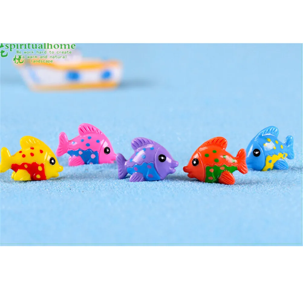 

5Pcs Multicolored Fish Fairy Garden Miniatures Gnomes Craft For Fish Tank Decoration Colorful Fish Terrariums ornament