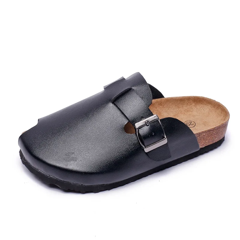girls leather flip flops