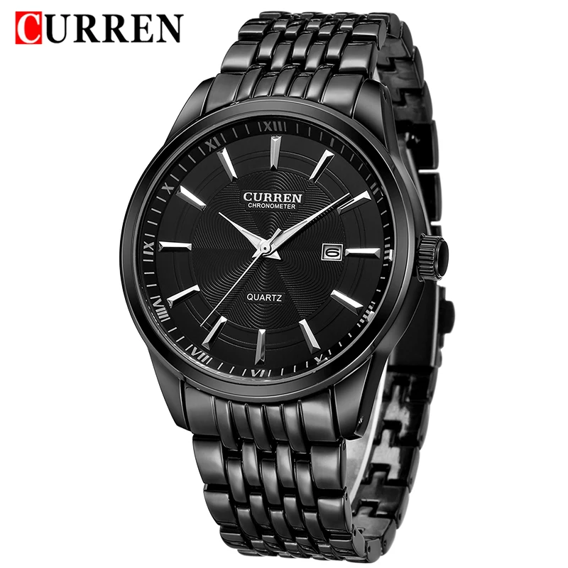 

CURREN Luxury Men Watches Men's Fashion Stainless Steel Quartz Watch Male Business Date Analog Clock Gift Relogio Masculino 8052