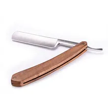 Super Sharp Stainless Steel Straight Razor Manual Beard Shaver Beech Handle Vintage Shaving Knife Classic Old Series Razor 026#
