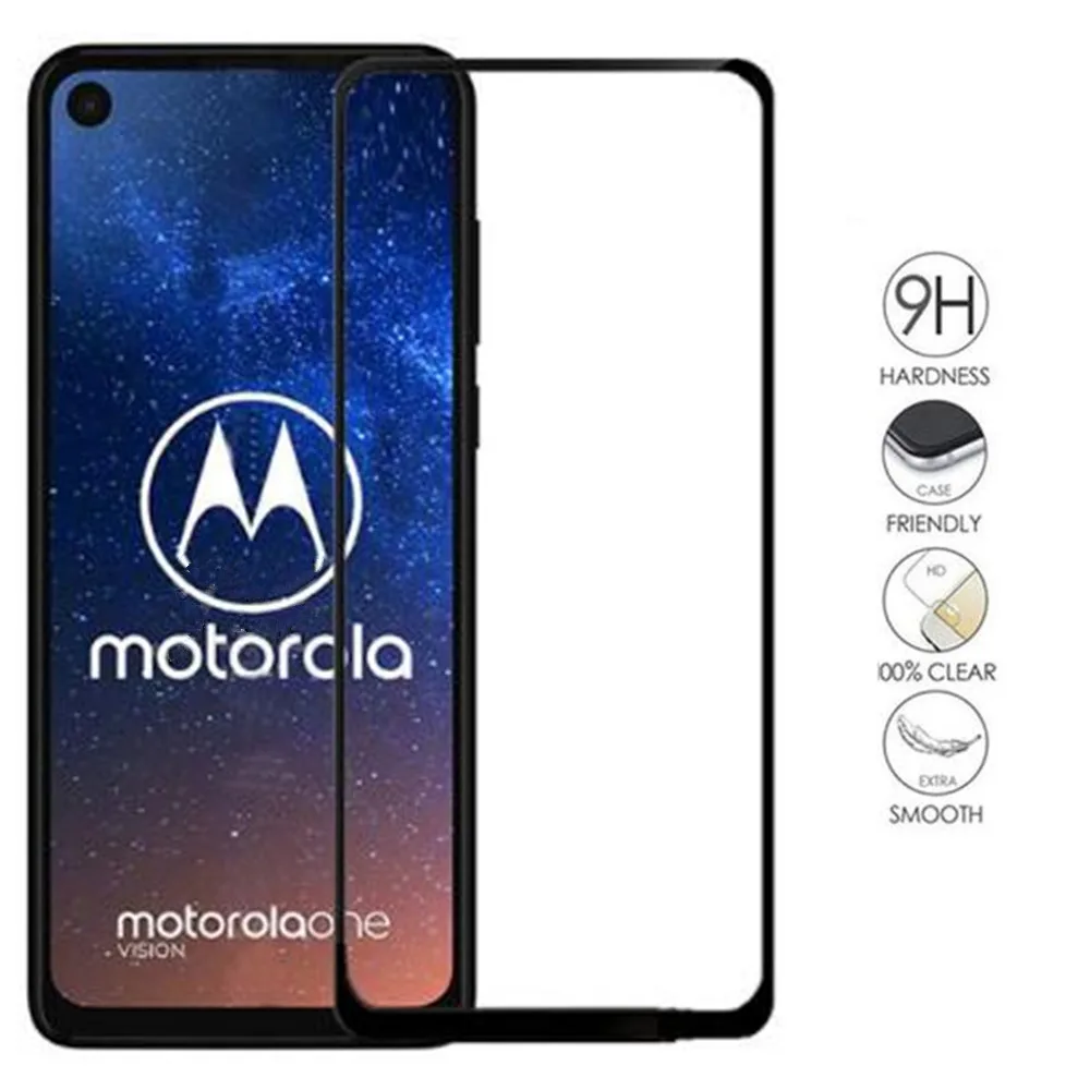 

Full cover Tempered Glass for Motorola Moto One Vision Screen Protector 9H on Phone Protective Glass for Moto One Vision
