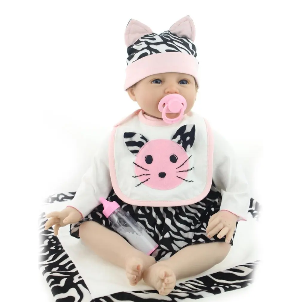

Hot! NPK Doll 55cm Reborn Baby Doll Soft Silicone Body Non-toxic Children Play Toys Lovely Lifelike Playmate Gift Baby Doll New