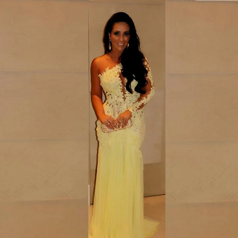 Yellow Mermaid Prom Dresses