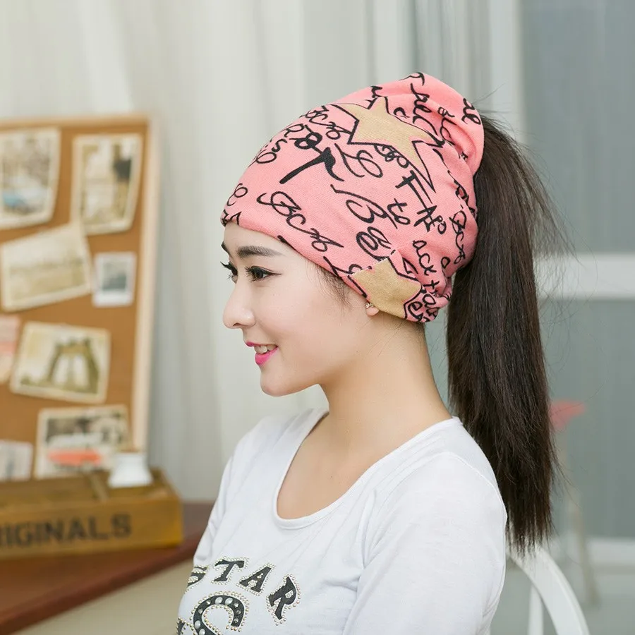 Мода, новые женские шапки весна-осень, шапки с надписями и звездами в Корейском стиле, вязаные шапки, хлопковые теплые шапки