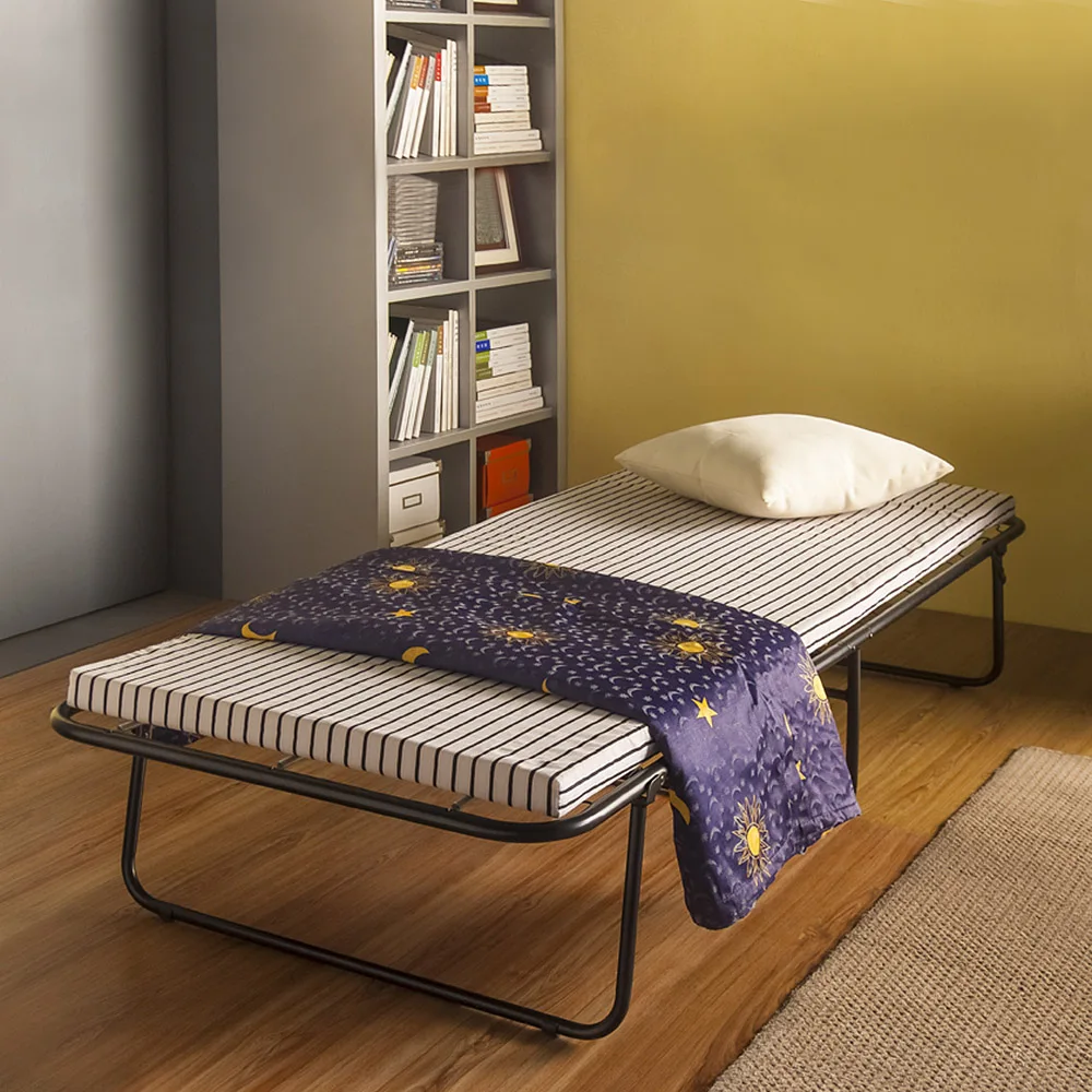 Ikayaa Us Stock Portable Single Folding Guest Bed Cot With Mattress Ikayaa Us Stock Portable Single Folding Guest Bed Cot With Mattress Cover Metal Frame 110kg Capacity Bedroom Furniture In Beds From On