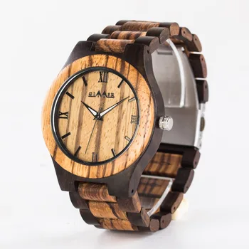 

Men Wood Watch Quartz, GIMSR Fashion Handmade Wooden Wrist Watches Mens