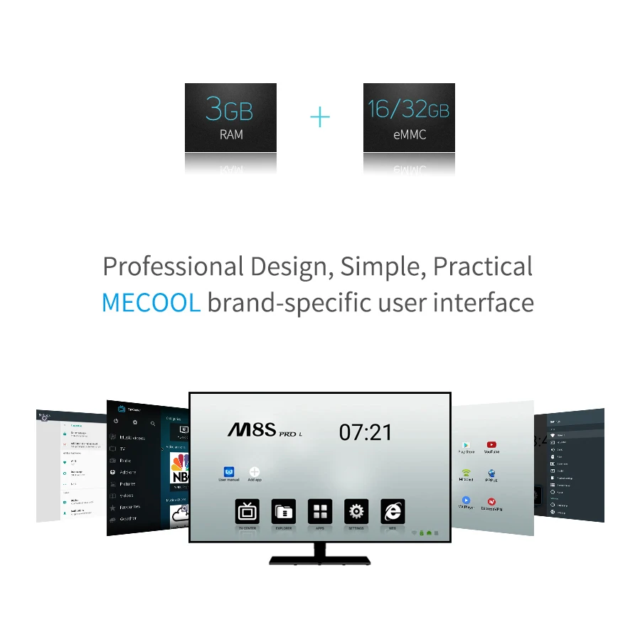 Mecool M8S PRO L ТВ приставка Amlogic S912 Восьмиядерный ПЗУ 3G ram 16G 32G 4K HD Android 7,1 Смарт ТВ приставка медиаплеер телеприставка