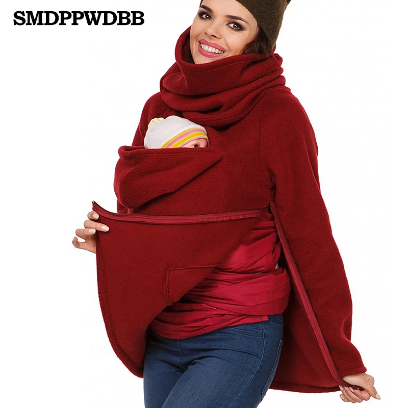 SMDPPWDBB женские многофункциональные пальто-кенгуру для мамы зимние модели теплые пуловеры с волнами качественные пальто с длинными рукавами