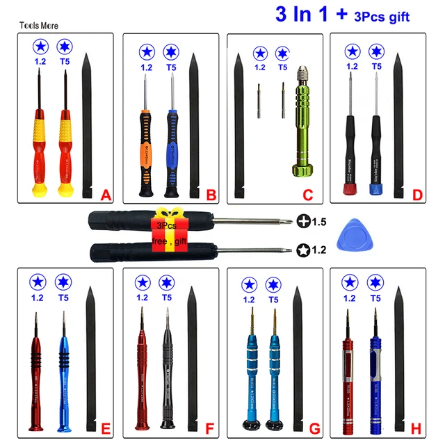 3Pcs 5-Point 1.2 P5 Torx T5 Screw Driver Set for Apple MacBook Air & Macbook pro Repair Tool Kit With Gift