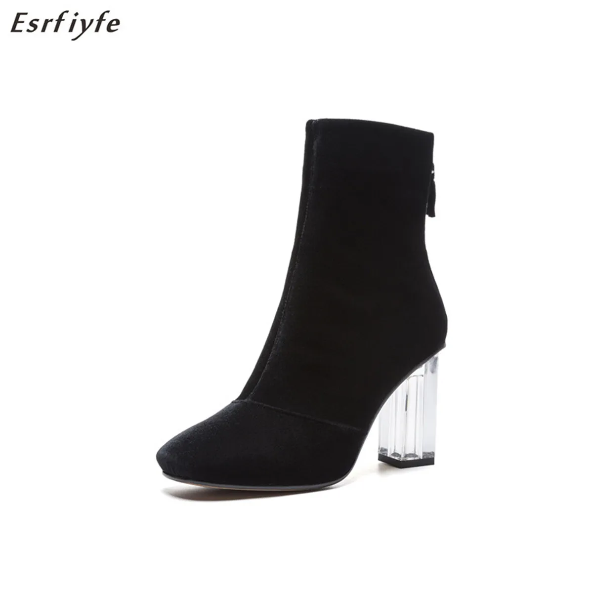 

ESRFIYFE New Winter Fashion Female Ankle Boots for Women Genuine Leather High Heel High Upper Chelsea Boots Botines Mujer
