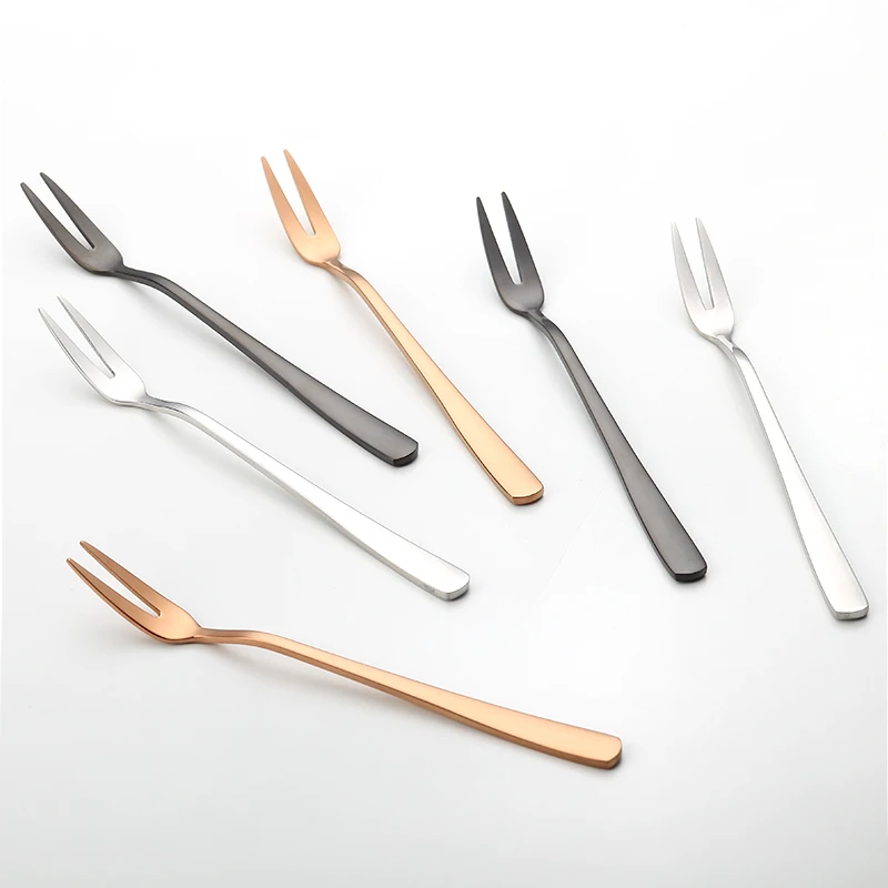 6 pcs of fashionable fruit fork Tea fork set stainless fork dessert creative Restaurant tableware