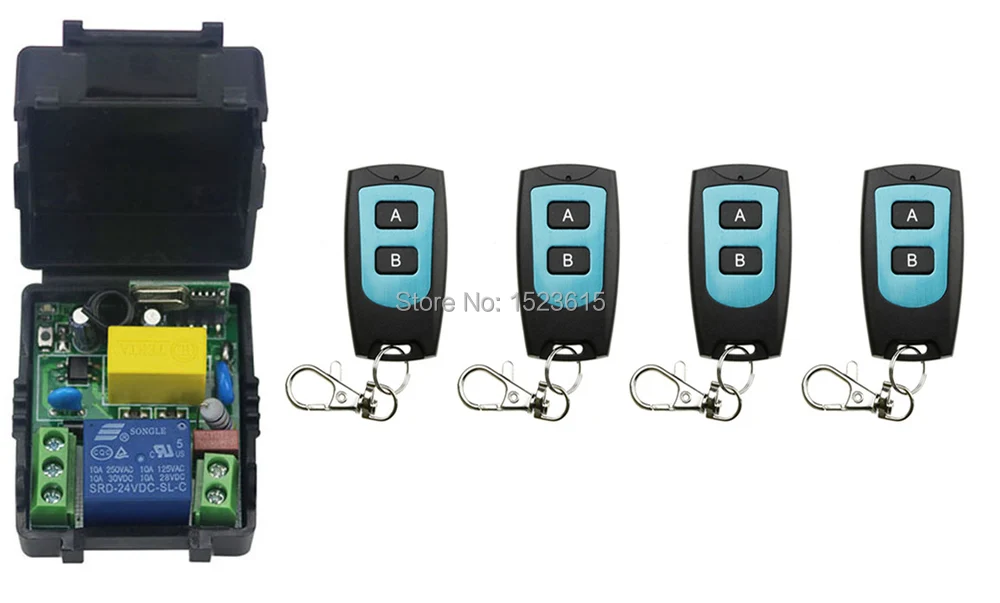 

Universal AC220V 1CH 10A Remote Control Switch Relay Output Radio Receiver Module and Waterproof Transmitter Toggle Momentary