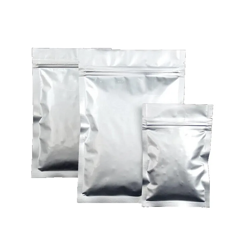 Buy 100pcs 13 sizes Small Pure aluminum Zip lock zipper bag flat aluminum foil