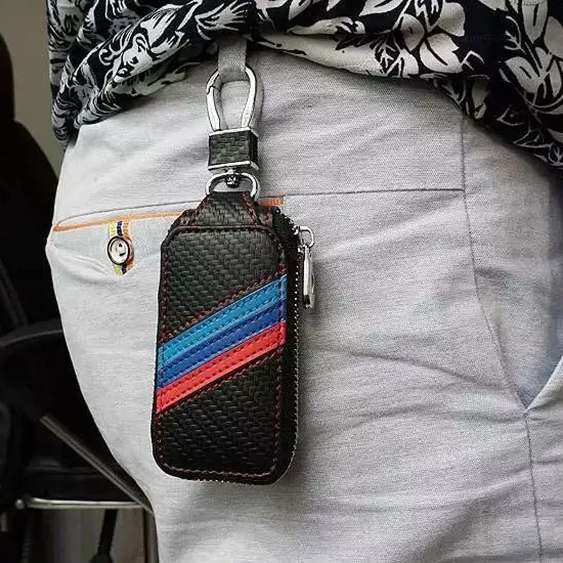 Fashion car leather key bag remote control car keys home key bagin Key