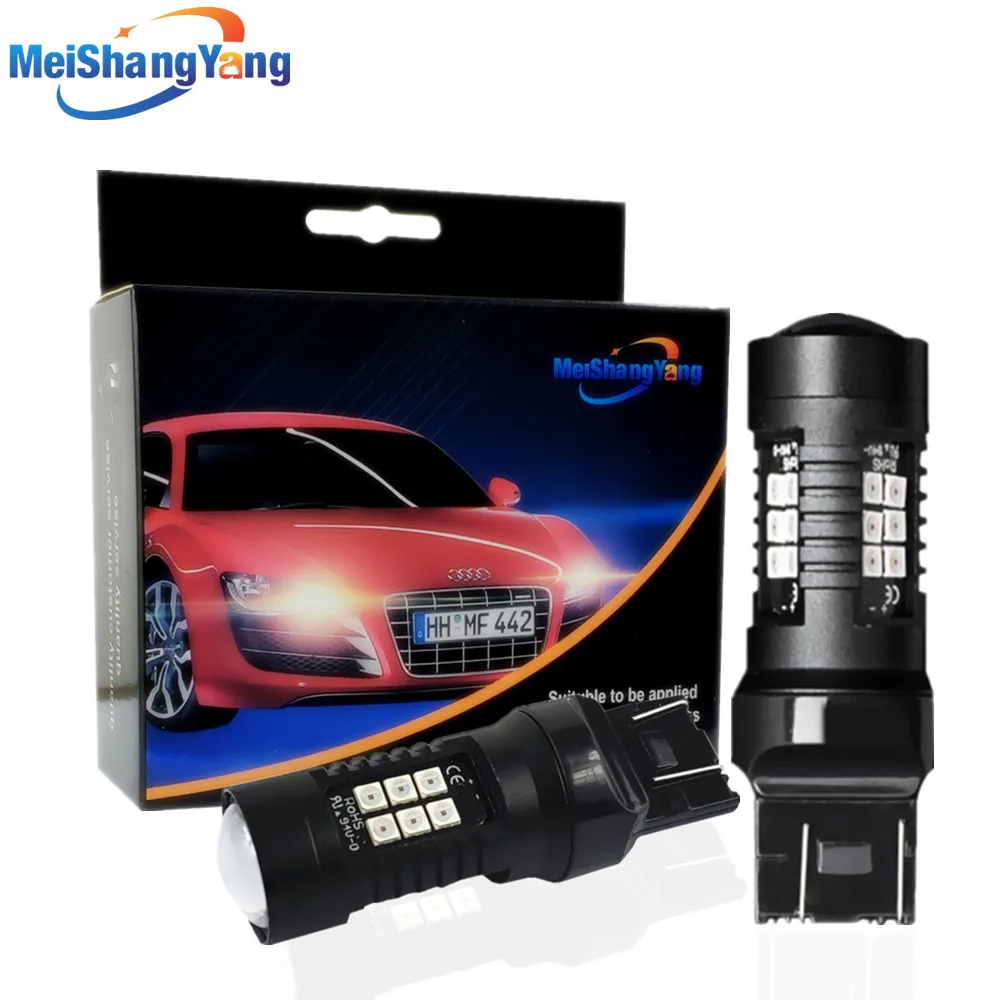 2 шт. 1200Lm T20 W21W LED W21/5 W WY21W 7440 7443 Светодиодные лампы T25 3157 3156 p27/7 w Автомобильный стоп