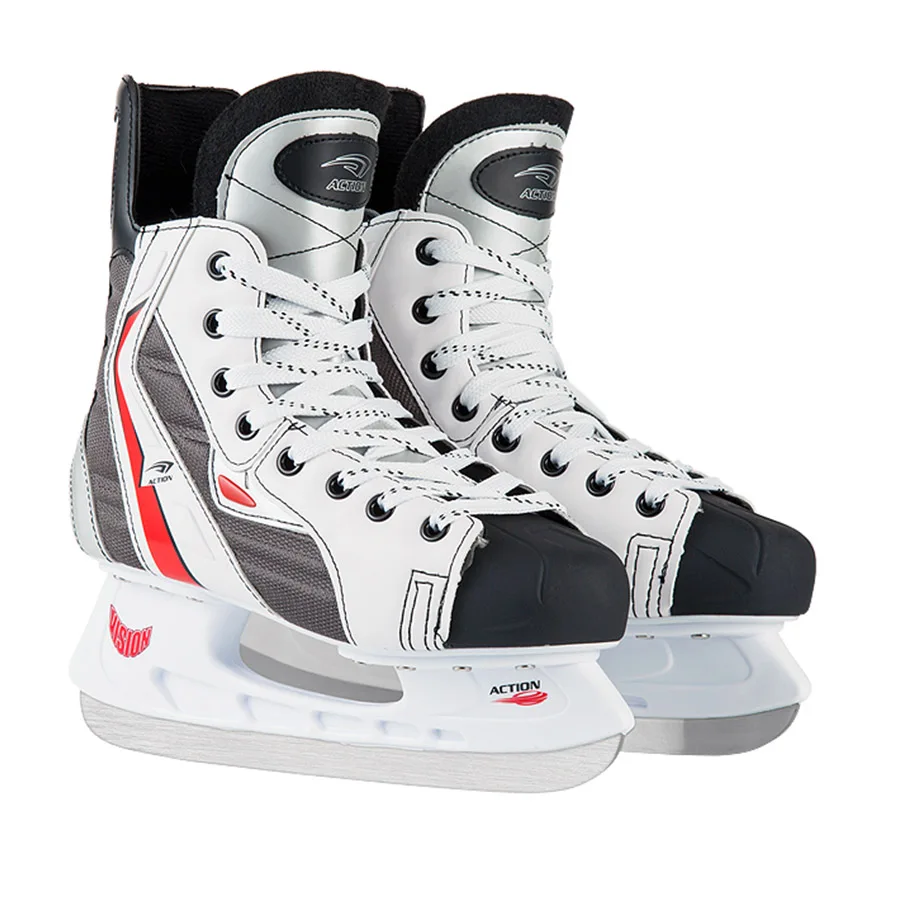Японские коньки для хоккея, обувь для взрослых и детей, коньки для катания на льду, профессиональный нож для катания на льду, обувь для хоккея, настоящие коньки для катания на льду - Цвет: Красный