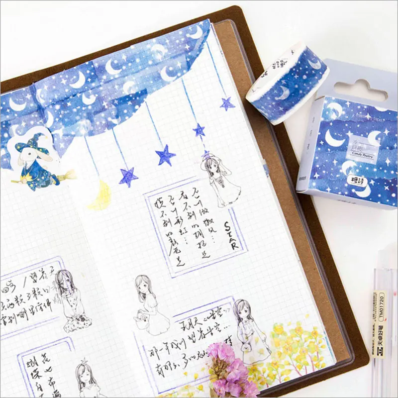

2cmX5M Cold moon washi tape DIY decoration scrapbooking planner masking tape adhesive tape label sticker stationery
