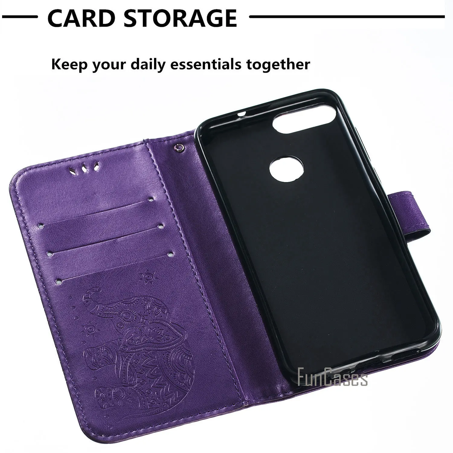 Тиснение флип чехол для телефона СПС Estuche huawei Enjoy 7 S слот карт Carcaso ювелирный Ascend P