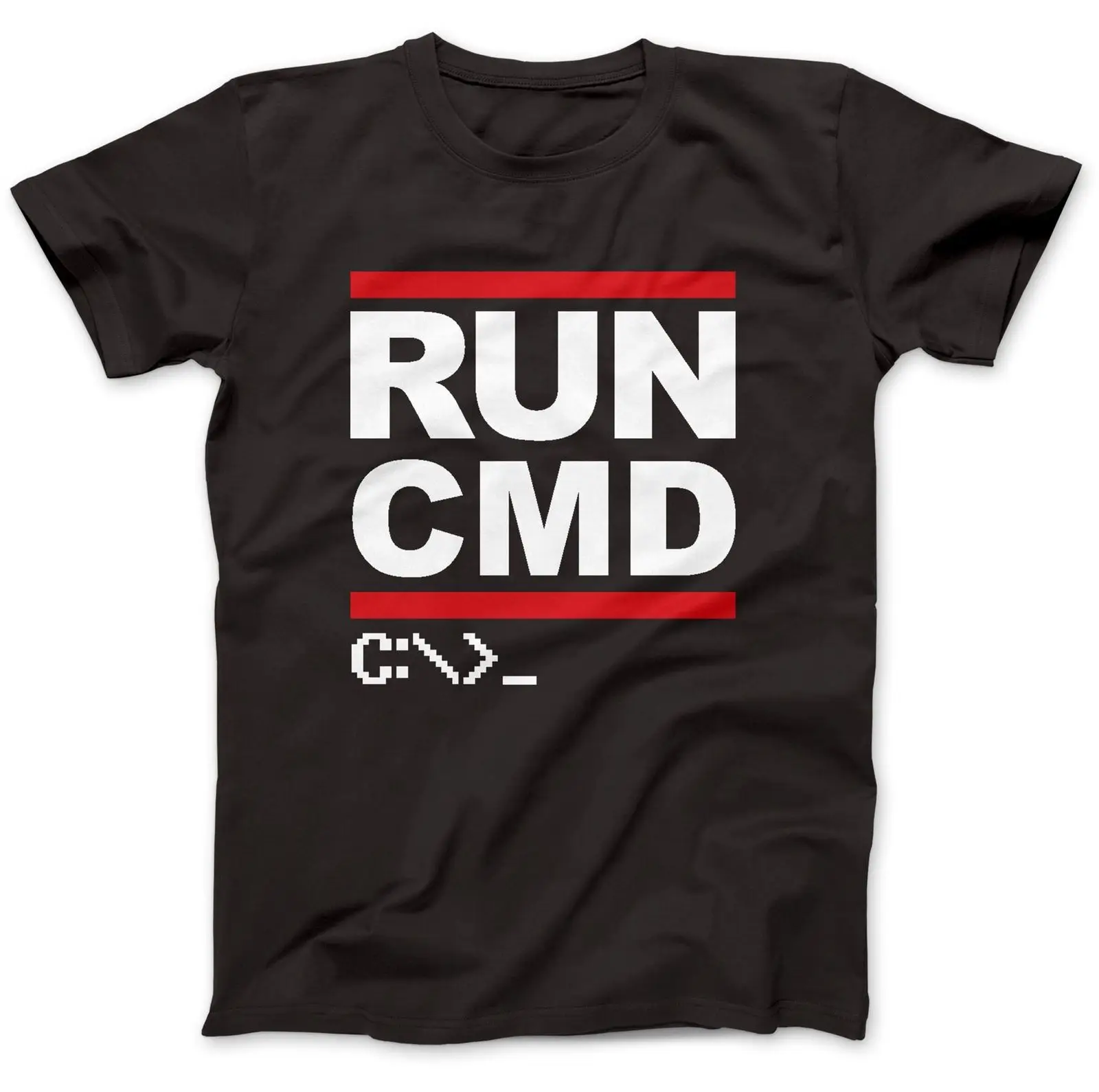 Run CMD компьютер футболка программиста 100% хлопок высокого качества чудак, дурачок смешной подарок