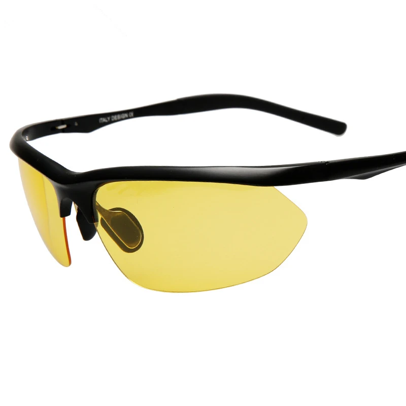 Модные очки из алюминиево-магниевого сплава, сплав HD поляризованные солнцезащитные очки против УФ очки для ночного вождения ночного видения защитные очки для занятий спортом на улице - Цвет линз: Black frame