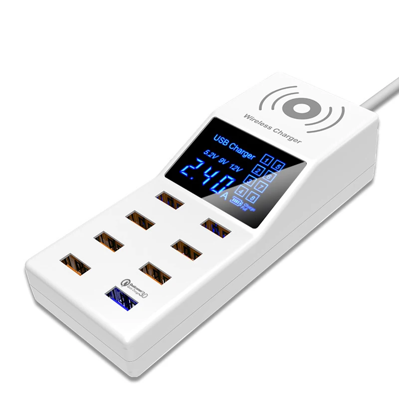 Thbelieve Multi USB Charger Mobile Phone Wireless Charging Station 8 USB HUB Wall Charge EU Plug Desktop Charge US UK Adapter