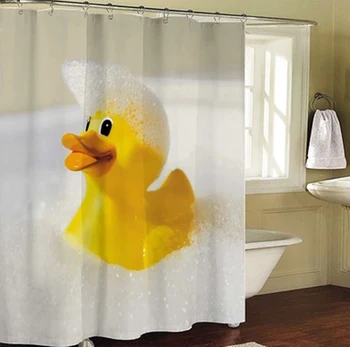 

shower curtain Big Yellow Rubber Duck Bathroom products polyester bath screen liners 180x180cm cortina de bano
