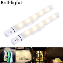 Портативный 3* AA на батарейках светодиодная подсветка под шкаф беспроводной PIR датчик движения шкаф для лестниц коридора ночника