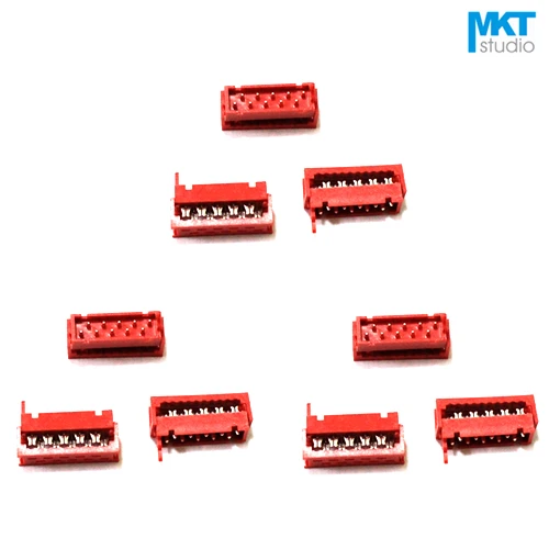 10 шт. разъем Micromatch красный шаг 2 54 мм гнездовой IDC 4P 6P 8P 10P 12P 14P 16P 18P 20P 22P 24P 26P|connector