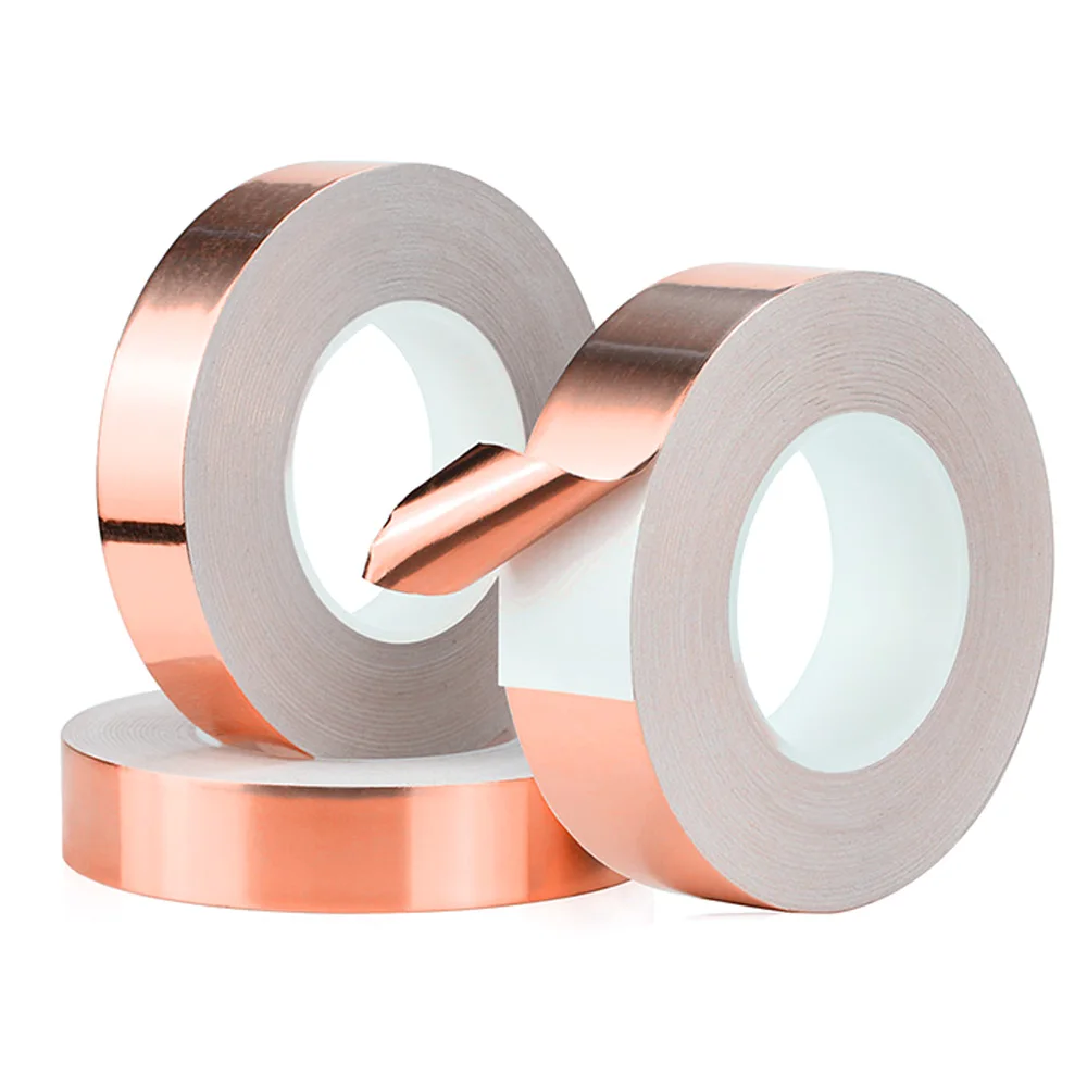 

20 Meters Single Side Conductive Copper Foil Tape Strip Adhesive EMI Shielding Heat Resist Tapes Strengthen The Masking Copier