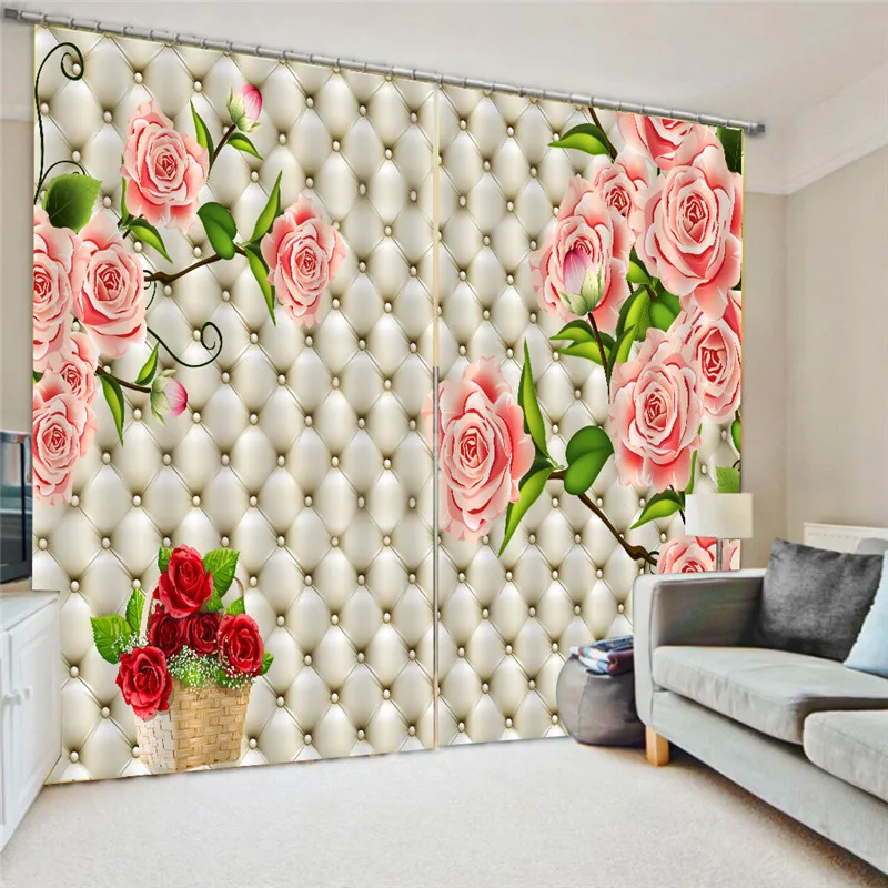 

Curtains Modern Flower 3D lifelike Blackout Curtain Decoration Photo Curtain Printing Drapes Window for Living Room Oct25