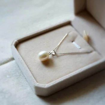

Women Gift word 925 Sterling real Jewelry, natural freshwater pearl pendant, white light, flawless water drop shaped fema